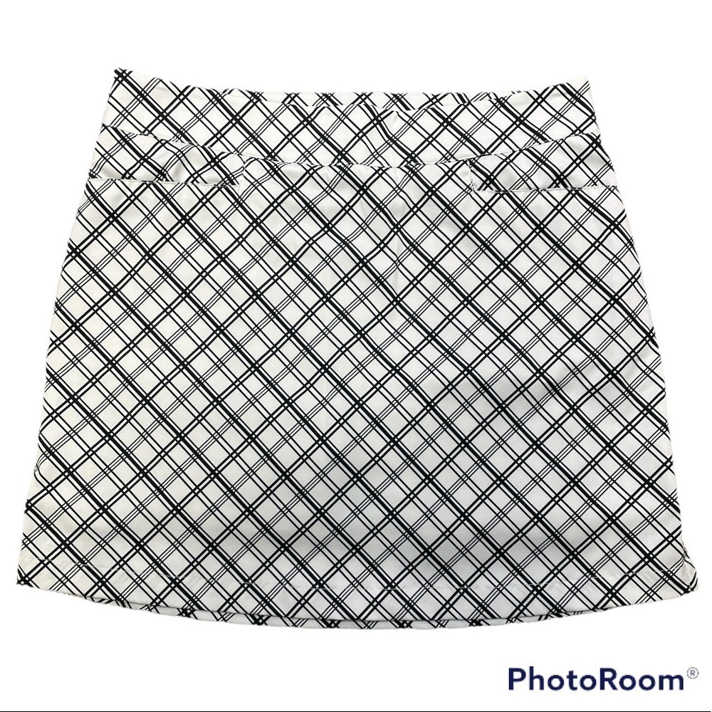 Tail White/Black Geometric Pattern Side Zipper Golf Skort Sz 6
